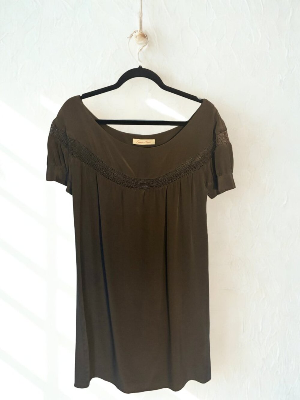 Vintage Geren Ford Grey Silk Mini Dress Sz M